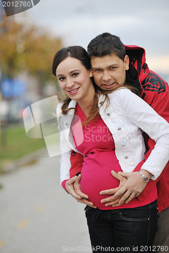 Image of happy couple outdoor