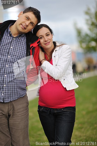Image of happy couple outdoor