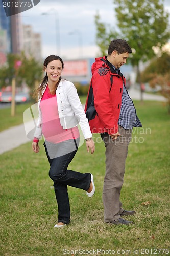 Image of happy couple outdoor