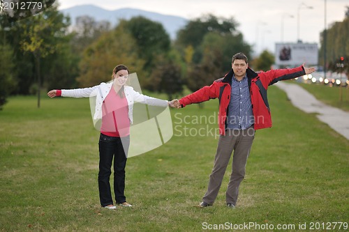 Image of happy couple outdoor