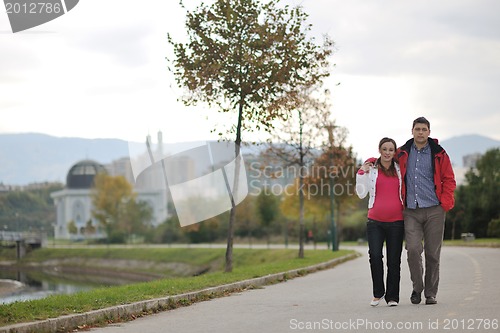 Image of happy couple outdoor