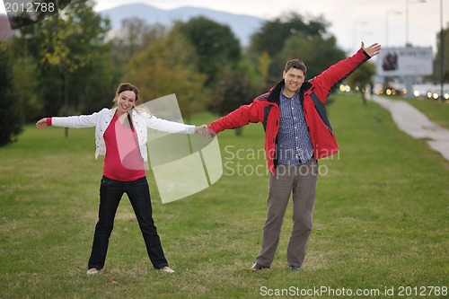 Image of happy couple outdoor