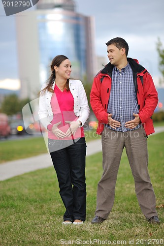 Image of happy couple outdoor