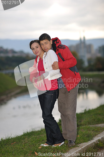 Image of happy couple outdoor