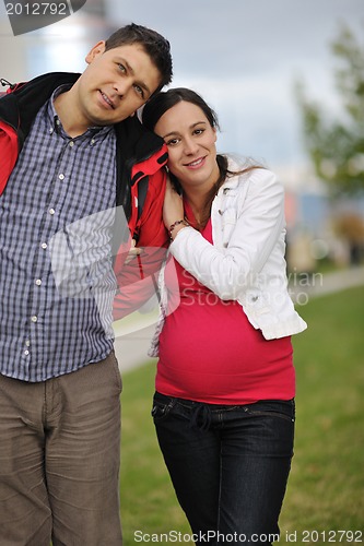 Image of happy couple outdoor