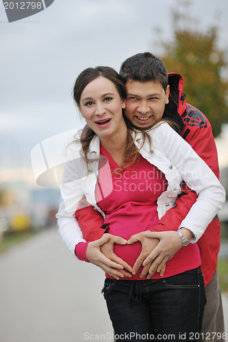 Image of happy couple outdoor