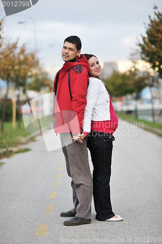 Image of happy couple outdoor