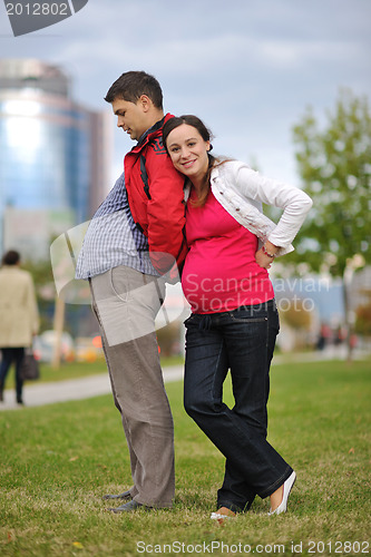 Image of happy couple outdoor