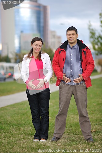 Image of happy couple outdoor