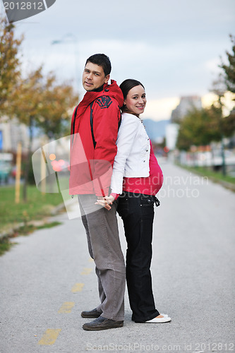 Image of happy couple outdoor