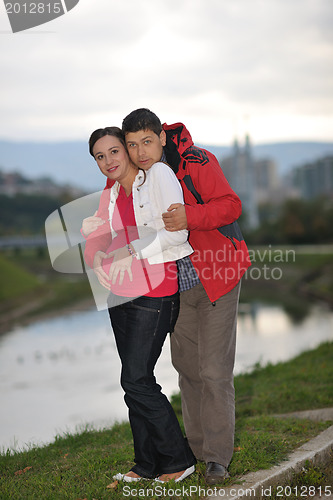 Image of happy couple outdoor
