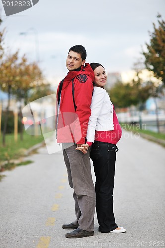 Image of happy couple outdoor