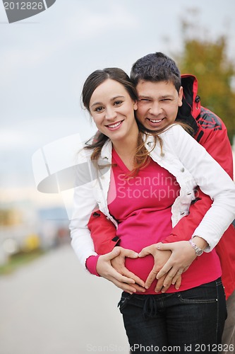 Image of happy couple outdoor