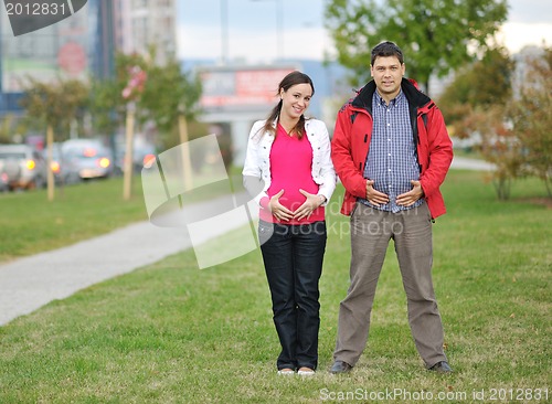 Image of happy couple outdoor