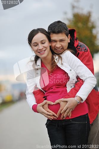 Image of happy couple outdoor