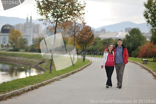 Image of happy couple outdoor
