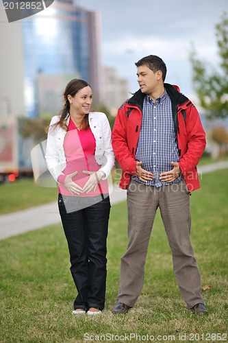 Image of happy couple outdoor