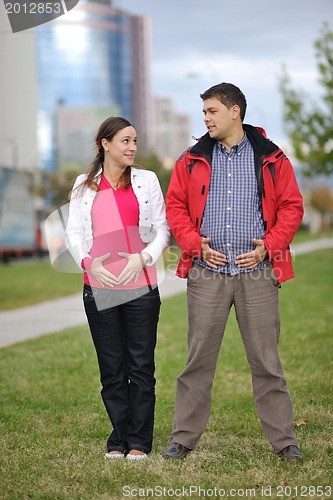 Image of happy couple outdoor