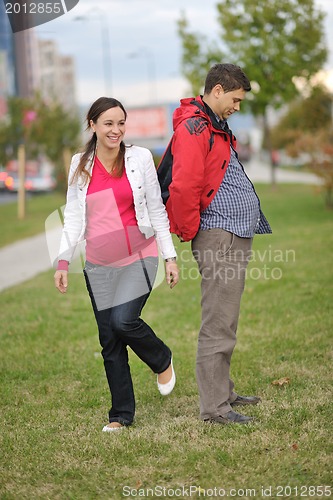 Image of happy couple outdoor