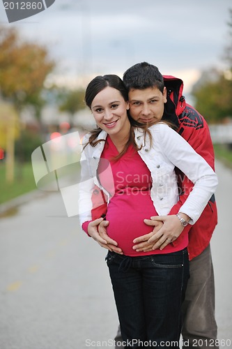 Image of happy couple outdoor