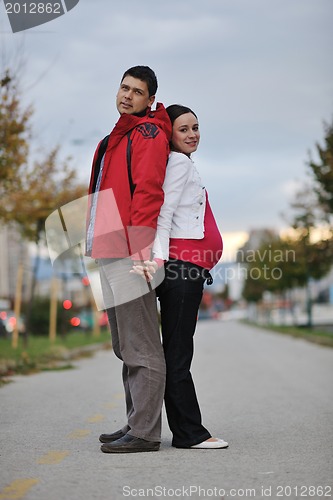 Image of happy couple outdoor