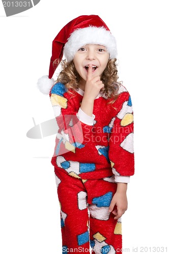 Image of Little girl in pajamas