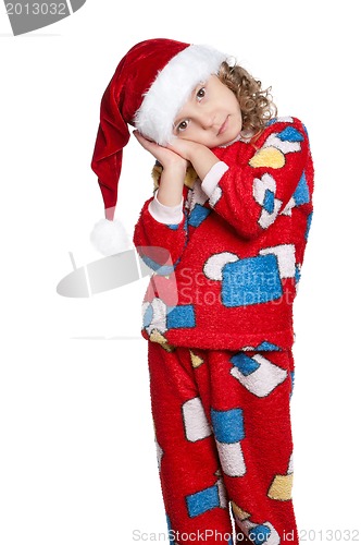 Image of Little girl in pajamas