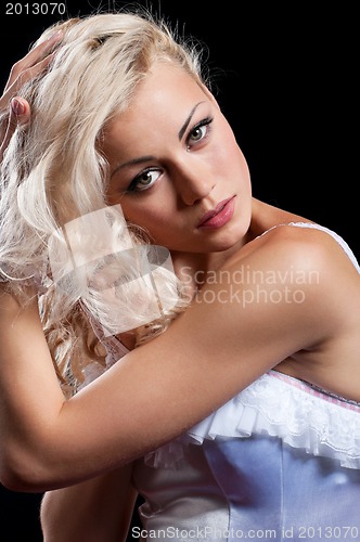 Image of Girl on black background