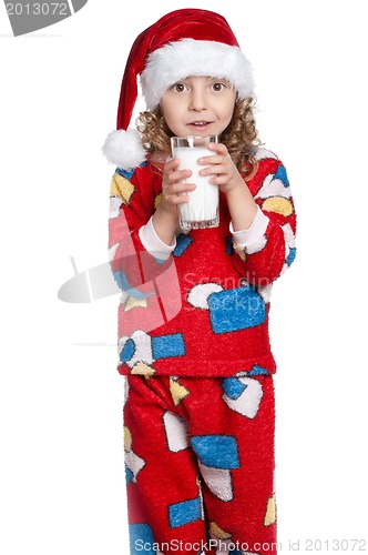 Image of Little girl in pajamas