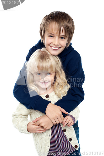 Image of Affectionate siblings having fun together