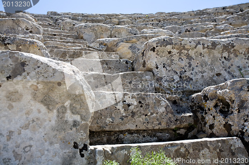 Image of closeup of steps of ancient Greek amphitheatre