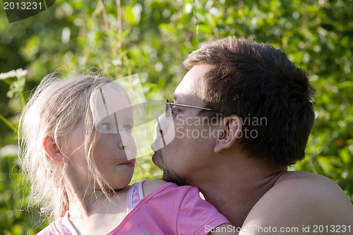 Image of father and daughter funny portrait