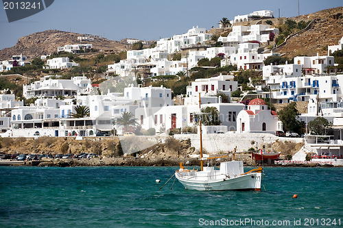 Image of small Greek town of Mykonos