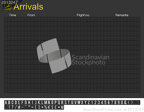 Image of Empty International Airport Arrivals Board