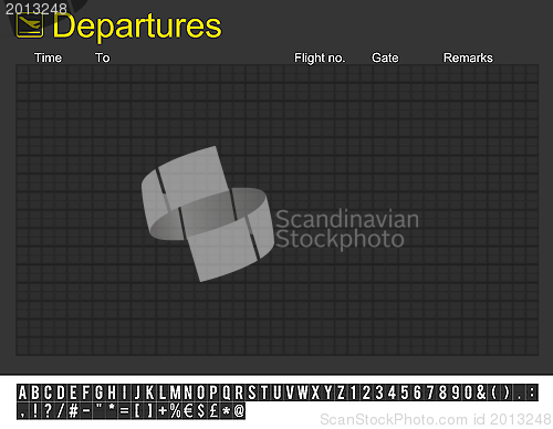 Image of Empty International Airport Departures Board