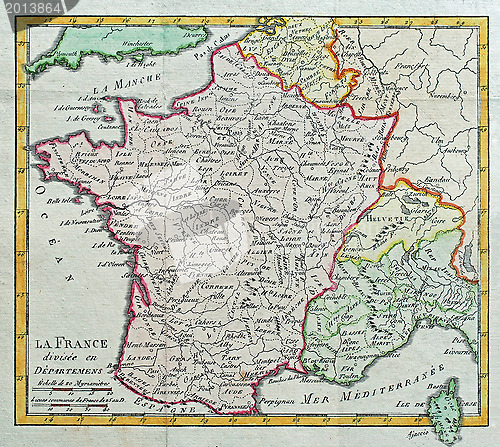 Image of original antique France map