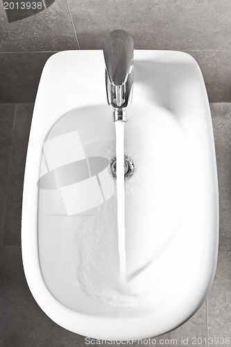 Image of White bidet from above