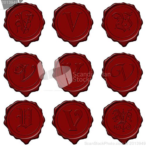 Image of Wax seal alphabet letters - V