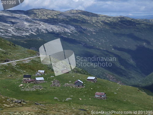 Image of Small village in Norwegian mountains
