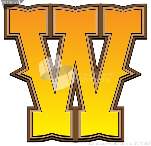 Image of Western alphabet letter - W