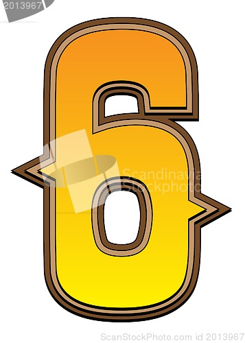 Image of Western alphabet number  - 6