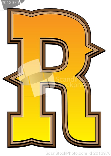 Image of Western alphabet letter - R