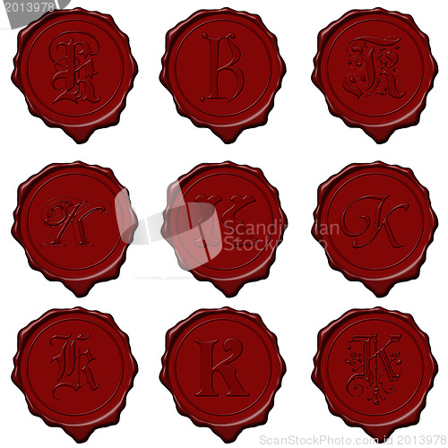 Image of Wax seal alphabet letters - K