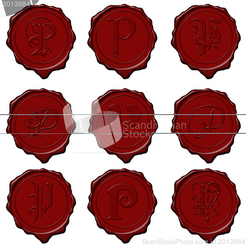 Image of Wax seal alphabet letters - P