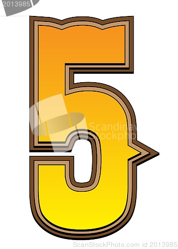 Image of Western alphabet number  - 5