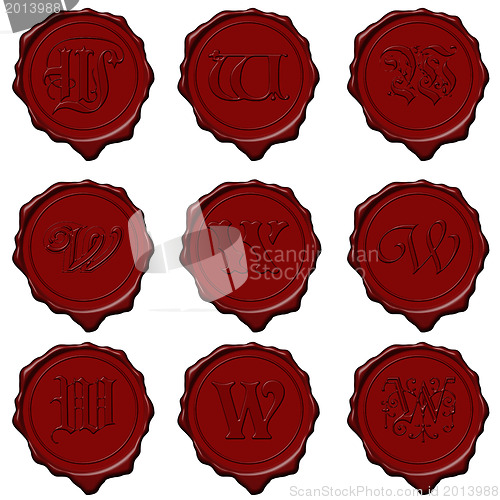 Image of Wax seal alphabet letters - W