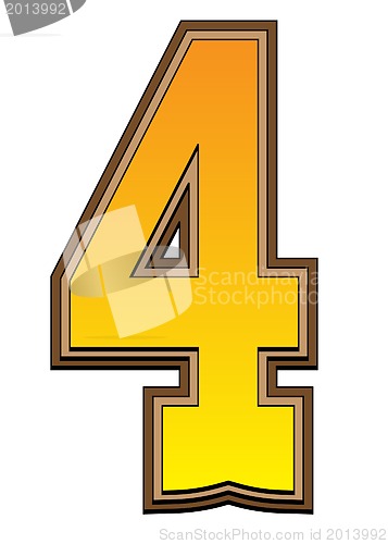 Image of Western alphabet number  - 4