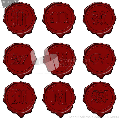 Image of Wax seal alphabet letters - M