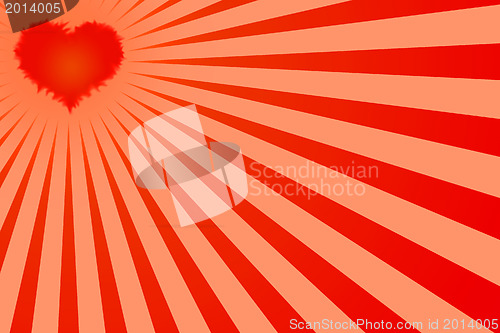 Image of Heart with rays - red version