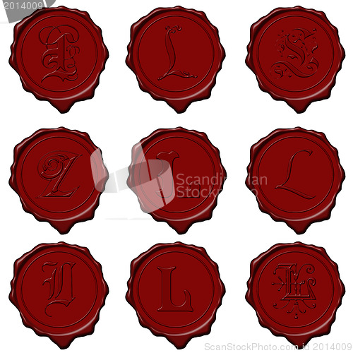 Image of Wax seal alphabet letters - L